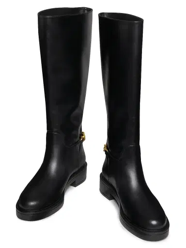 Stuart Weitzman Women's Soluxe Chain-Detail Leather Boots - Black | Thumbnail 4 Stuart Weitzman Women's Soluxe Chain-Detail Leather Boots - Black | Thumbnail 4