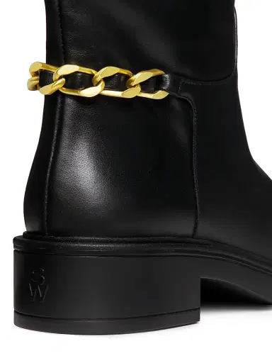 Stuart Weitzman Women's Soluxe Chain-Detail Leather Boots - Black | Thumbnail 5 Stuart Weitzman Women's Soluxe Chain-Detail Leather Boots - Black | Thumbnail 5
