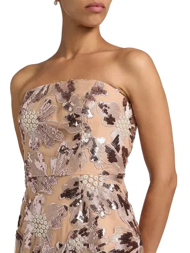 Milly Women's Meredith Sequined Strapless Maxi Dress - White Multi | Thumbnail 6 Milly Women's Meredith Sequined Strapless Maxi Dress - White Multi | Thumbnail 6