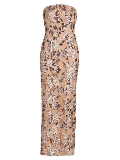 Milly Women's Meredith Sequined Strapless Maxi Dress - White Multi | Thumbnail 1 Milly Women's Meredith Sequined Strapless Maxi Dress - White Multi | Thumbnail 1