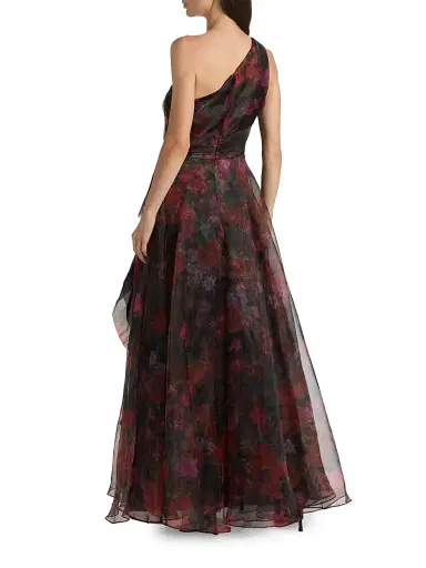 Theia Women's Rue One-Shoulder Organza Gown - Night Heritage Floral | Thumbnail 5 Theia Women's Rue One-Shoulder Organza Gown - Night Heritage Floral | Thumbnail 5