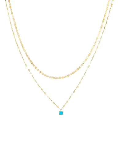 Lana Women's Solo 14K Yellow Gold & Turquoise Double-Chain Necklace - Yellow Gold | Thumbnail 1 Lana Women's Solo 14K Yellow Gold & Turquoise Double-Chain Necklace - Yellow Gold | Thumbnail 1