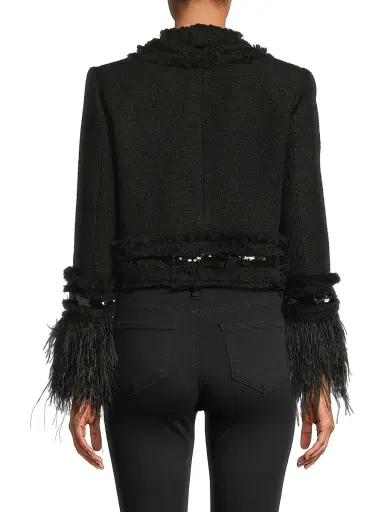 Ungaro Women's Dune Sequined Feather-Trimmed Blazer - Black | Thumbnail 5 Ungaro Women's Dune Sequined Feather-Trimmed Blazer - Black | Thumbnail 5