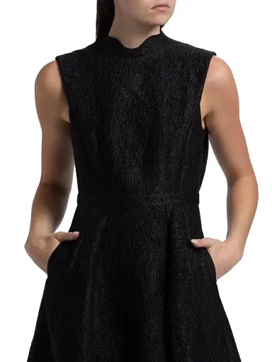 Saloni Women's Floral Brocade Sleeveless Midi-Dress - Noir Rose | Thumbnail 6 Saloni Women's Floral Brocade Sleeveless Midi-Dress - Noir Rose | Thumbnail 6