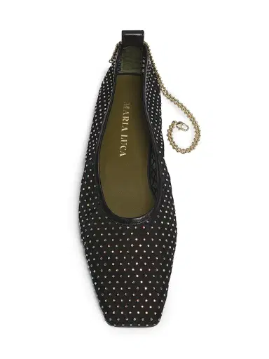 Maria Luca Women's Augusta Crystal Mesh Ballet Flats - Black - Size 8.5 | Thumbnail 4 Maria Luca Women's Augusta Crystal Mesh Ballet Flats - Black - Size 8.5 | Thumbnail 4