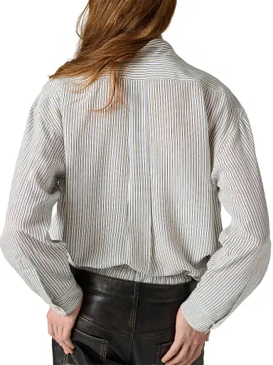 Miu Miu Women's Crêpe De Chine Shirt - Beige Multi | Thumbnail 3 Miu Miu Women's Crêpe De Chine Shirt - Beige Multi | Thumbnail 3