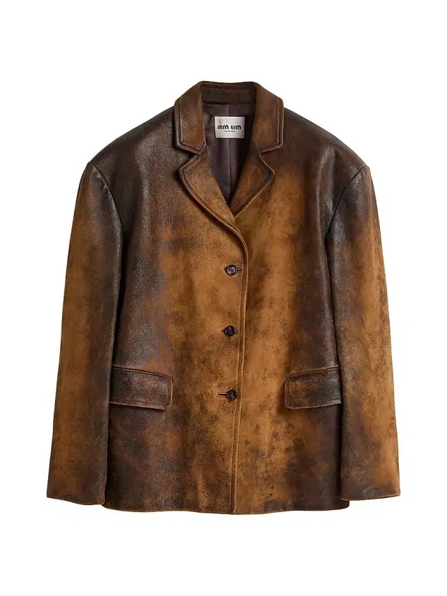 Women's Waxed Suede Leather Jacket - Brown Women's Waxed Suede Leather Jacket - Brown
