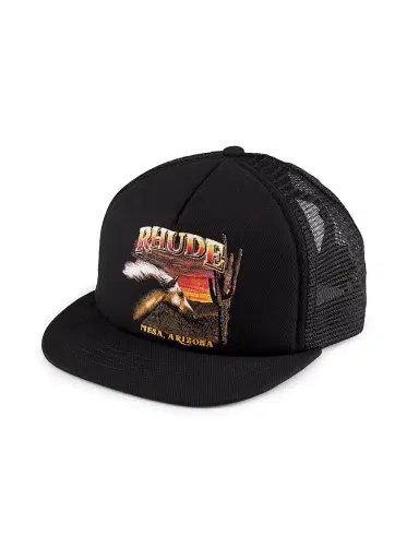 Rhude Men's Mesa Stallion Trucker Hat - Black | Thumbnail 1 Rhude Men's Mesa Stallion Trucker Hat - Black | Thumbnail 1