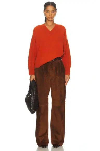 R13 Pleated Wide Leg Leather Pant | Thumbnail 5 R13 Pleated Wide Leg Leather Pant | Thumbnail 5