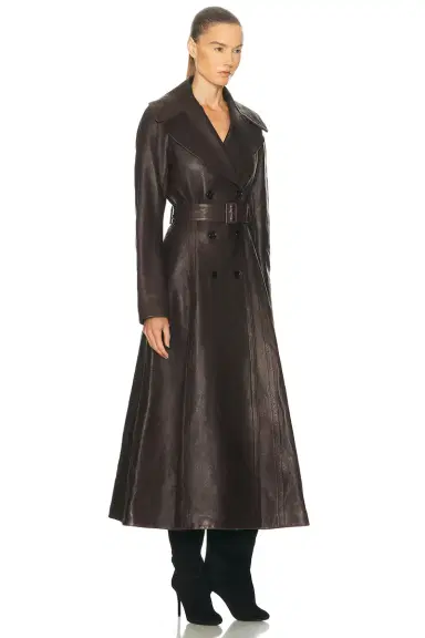 Alaïa Long Leather Coat | Thumbnail 2 Alaïa Long Leather Coat | Thumbnail 2