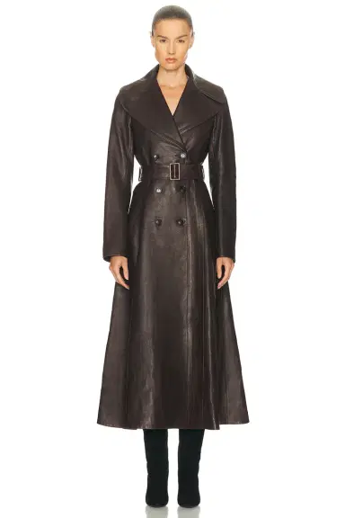 Alaïa Long Leather Coat | Thumbnail 1 Alaïa Long Leather Coat | Thumbnail 1