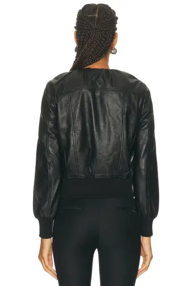 R13 Pleated Neck Leather Jacket | Thumbnail 3 R13 Pleated Neck Leather Jacket | Thumbnail 3