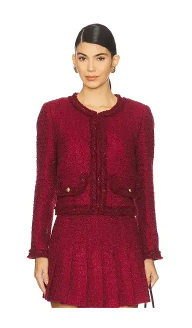Alice + Olivia Alice + Olivia Landon Cropped Box Jacket With Trim | Thumbnail 1 Alice + Olivia Alice + Olivia Landon Cropped Box Jacket With Trim | Thumbnail 1