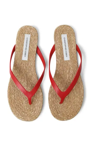 Christopher Esber Palma Raffia Flip Flop Sandals | Thumbnail 7 Christopher Esber Palma Raffia Flip Flop Sandals | Thumbnail 7