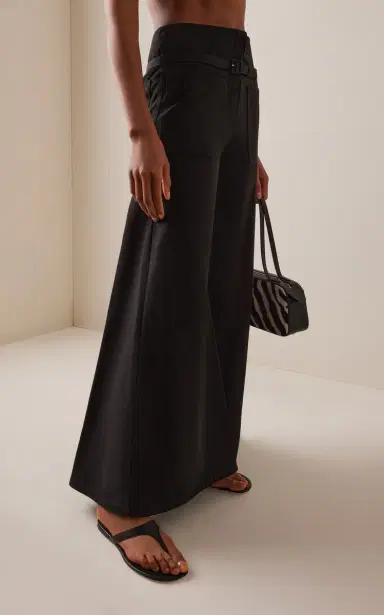 Courrèges Belted Cotton Palazzo Pants | Thumbnail 3 Courrèges Belted Cotton Palazzo Pants | Thumbnail 3