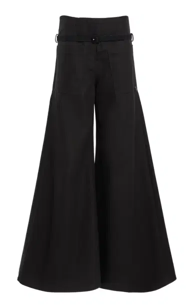 Courrèges Belted Cotton Palazzo Pants | Thumbnail 1 Courrèges Belted Cotton Palazzo Pants | Thumbnail 1