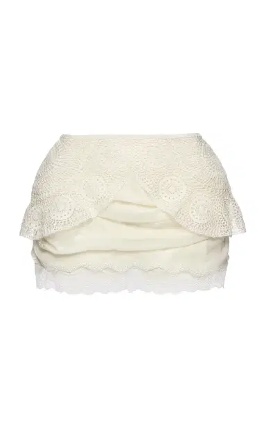 Magda Butrym Lace-Trimmed Mini Skirt | Thumbnail 1 Magda Butrym Lace-Trimmed Mini Skirt | Thumbnail 1