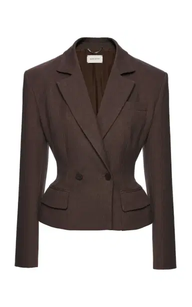 Magda Butrym Double-Breasted Structured Linen-Blend Blazer | Thumbnail 1 Magda Butrym Double-Breasted Structured Linen-Blend Blazer | Thumbnail 1