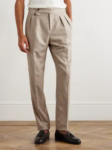 Brunello Cucinelli Straight-Leg Pleated Puppytooth Cashmere and Silk-Blend Suit Trousers - Men | Thumbnail 3 Brunello Cucinelli Straight-Leg Pleated Puppytooth Cashmere and Silk-Blend Suit Trousers - Men | Thumbnail 3