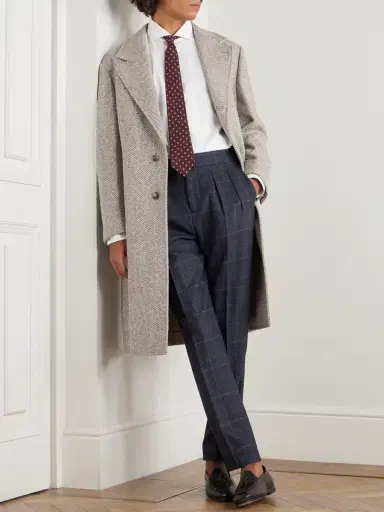 Brunello Cucinelli Straight-Leg Checked Cashmere and Wool-Blend Suit Trousers - Men | Thumbnail 2 Brunello Cucinelli Straight-Leg Checked Cashmere and Wool-Blend Suit Trousers - Men | Thumbnail 2
