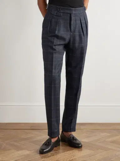 Brunello Cucinelli Straight-Leg Checked Cashmere and Wool-Blend Suit Trousers - Men | Thumbnail 3 Brunello Cucinelli Straight-Leg Checked Cashmere and Wool-Blend Suit Trousers - Men | Thumbnail 3