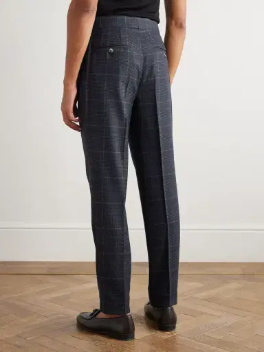 Brunello Cucinelli Straight-Leg Checked Cashmere and Wool-Blend Suit Trousers - Men | Thumbnail 4 Brunello Cucinelli Straight-Leg Checked Cashmere and Wool-Blend Suit Trousers - Men | Thumbnail 4