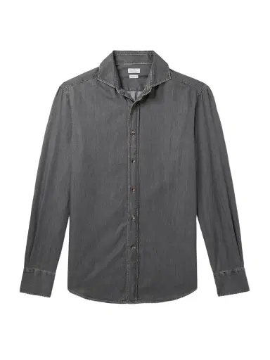 Brunello Cucinelli Slim-Fit Spread-Collar Cotton-Chambray Shirt - Men | Thumbnail 1 Brunello Cucinelli Slim-Fit Spread-Collar Cotton-Chambray Shirt - Men | Thumbnail 1