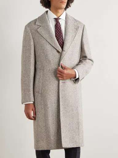 Brunello Cucinelli Heringbone Woven Coat - Men | Thumbnail 3 Brunello Cucinelli Heringbone Woven Coat - Men | Thumbnail 3