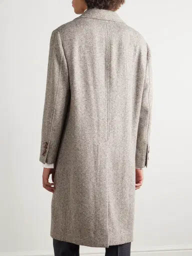 Brunello Cucinelli Heringbone Woven Coat - Men | Thumbnail 4 Brunello Cucinelli Heringbone Woven Coat - Men | Thumbnail 4