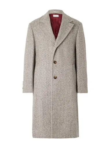 Brunello Cucinelli Heringbone Woven Coat - Men | Thumbnail 1 Brunello Cucinelli Heringbone Woven Coat - Men | Thumbnail 1