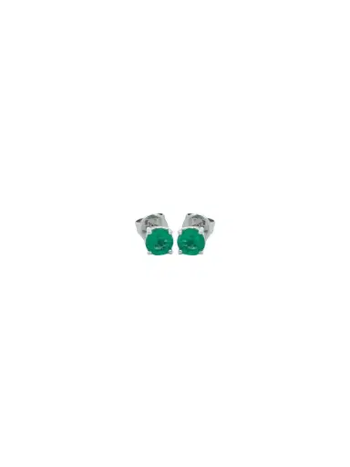 Wish Fine Jewelry 0.43ct Emerald 18K Gold Round Stud Earrings | Thumbnail 1 Wish Fine Jewelry 0.43ct Emerald 18K Gold Round Stud Earrings | Thumbnail 1