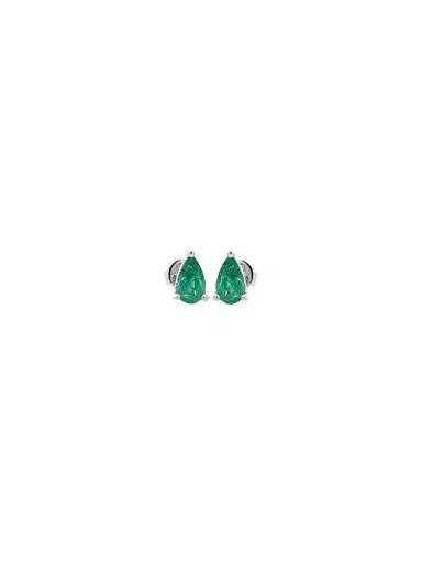 Wish Fine Jewelry 0.70ct Emerald 18K Gold Pear Stud Earrings | Thumbnail 1 Wish Fine Jewelry 0.70ct Emerald 18K Gold Pear Stud Earrings | Thumbnail 1