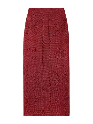 Calle Del Mar Pointelle-knit Midi Skirt | Thumbnail 1 Calle Del Mar Pointelle-knit Midi Skirt | Thumbnail 1