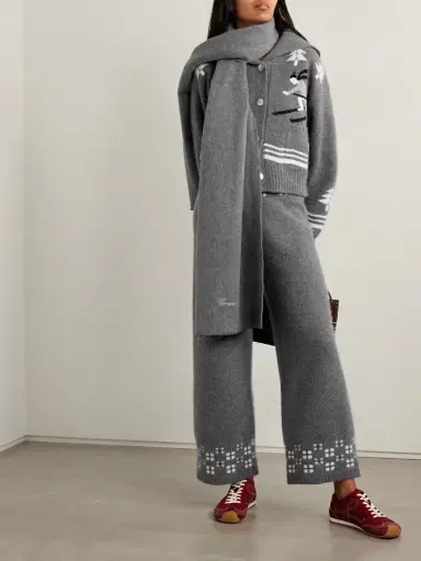Calle Del Mar Winter Fair Isle Cashmere Wide-leg Pants | Thumbnail 2 Calle Del Mar Winter Fair Isle Cashmere Wide-leg Pants | Thumbnail 2