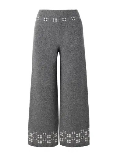 Calle Del Mar Winter Fair Isle Cashmere Wide-leg Pants | Thumbnail 1 Calle Del Mar Winter Fair Isle Cashmere Wide-leg Pants | Thumbnail 1