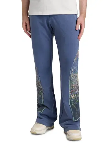Who Decides War Men's Faded Cotton Sweatpants - Sky - Size 40 | Thumbnail 3 Who Decides War Men's Faded Cotton Sweatpants - Sky - Size 40 | Thumbnail 3