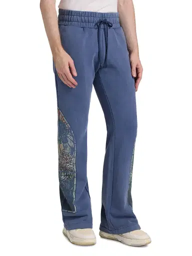 Who Decides War Men's Faded Cotton Sweatpants - Sky - Size 40 | Thumbnail 4 Who Decides War Men's Faded Cotton Sweatpants - Sky - Size 40 | Thumbnail 4