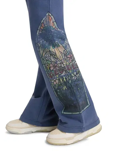 Who Decides War Men's Faded Cotton Sweatpants - Sky - Size 40 | Thumbnail 6 Who Decides War Men's Faded Cotton Sweatpants - Sky - Size 40 | Thumbnail 6