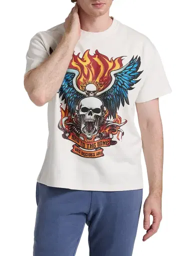 Who Decides War Men's Bad to the Bone Jersey Crewneck T-shirt | Thumbnail 3 Who Decides War Men's Bad to the Bone Jersey Crewneck T-shirt | Thumbnail 3