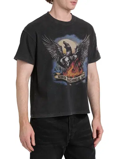 Who Decides War Men's Moon Jersey Graphic Washed Cotton T-Shirt - Coal - Size XXL | Thumbnail 4 Who Decides War Men's Moon Jersey Graphic Washed Cotton T-Shirt - Coal - Size XXL | Thumbnail 4