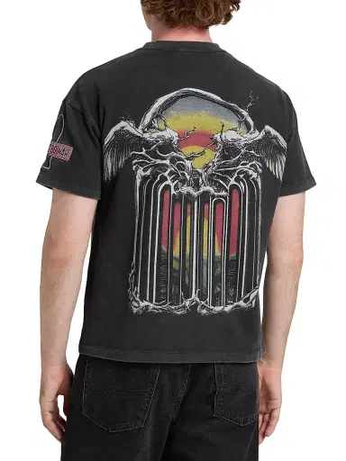 Who Decides War Men's Moon Jersey Graphic Washed Cotton T-Shirt - Coal - Size XXL | Thumbnail 5 Who Decides War Men's Moon Jersey Graphic Washed Cotton T-Shirt - Coal - Size XXL | Thumbnail 5