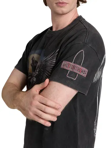 Who Decides War Men's Moon Jersey Graphic Washed Cotton T-Shirt - Coal - Size XXL | Thumbnail 6 Who Decides War Men's Moon Jersey Graphic Washed Cotton T-Shirt - Coal - Size XXL | Thumbnail 6