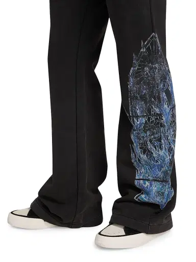 Who Decides War Men's Flame Glass Hardware Sweatpants - Coal - Size 38 | Thumbnail 6 Who Decides War Men's Flame Glass Hardware Sweatpants - Coal - Size 38 | Thumbnail 6