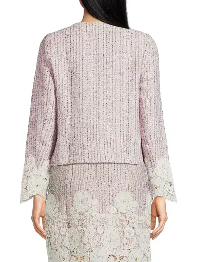 Lilly Pulitzer Women's Lavina Boucle Tweed & Lace Jacket - Pink Bliss Blushing Boucle - Size 14 | Thumbnail 5 Lilly Pulitzer Women's Lavina Boucle Tweed & Lace Jacket - Pink Bliss Blushing Boucle - Size 14 | Thumbnail 5