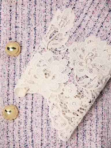 Lilly Pulitzer Women's Lavina Boucle Tweed & Lace Jacket - Pink Bliss Blushing Boucle - Size 14 | Thumbnail 6 Lilly Pulitzer Women's Lavina Boucle Tweed & Lace Jacket - Pink Bliss Blushing Boucle - Size 14 | Thumbnail 6