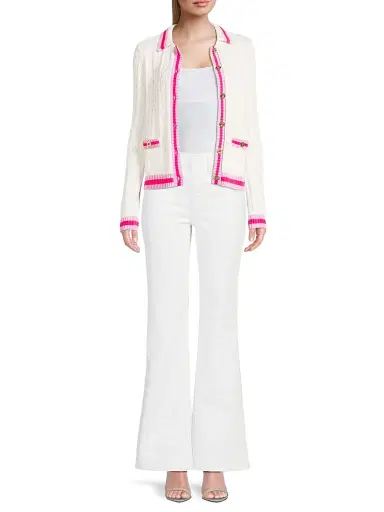 Lilly Pulitzer Women's Brockton Cotton Cable-Knit Polo Cardigan | Thumbnail 2 Lilly Pulitzer Women's Brockton Cotton Cable-Knit Polo Cardigan | Thumbnail 2