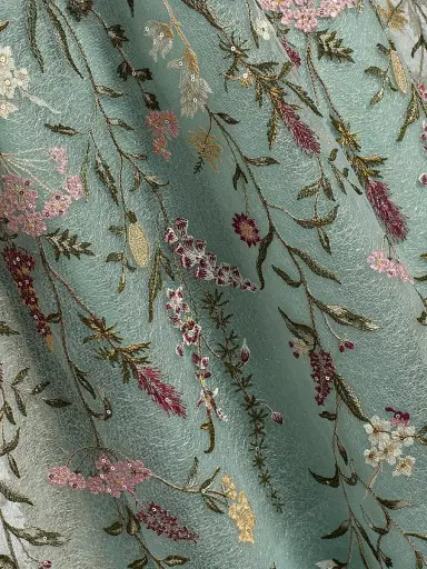 Teri Jon by Rickie Freeman Women's Floral Embroidered Tulle Gown - Sage Multi | Thumbnail 7 Teri Jon by Rickie Freeman Women's Floral Embroidered Tulle Gown - Sage Multi | Thumbnail 7