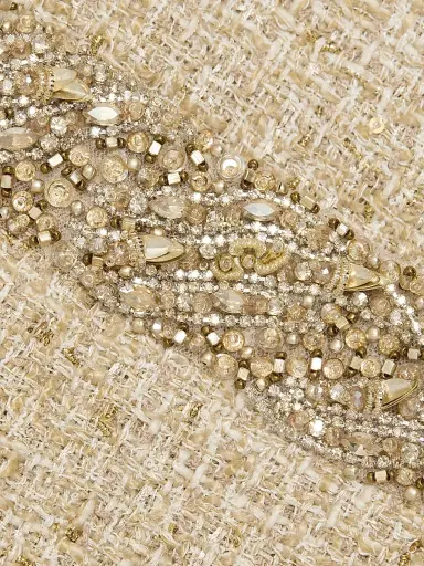 Teri Jon by Rickie Freeman Women's Embellished Metallic Bouclé Knee-Length Dress | Thumbnail 7 Teri Jon by Rickie Freeman Women's Embellished Metallic Bouclé Knee-Length Dress | Thumbnail 7