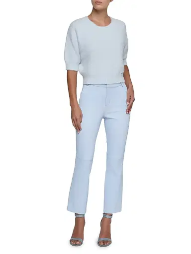 L'Agence Women's Guinevere Crop Sweater - Pale Mist Blue - Size XL | Thumbnail 2 L'Agence Women's Guinevere Crop Sweater - Pale Mist Blue - Size XL | Thumbnail 2