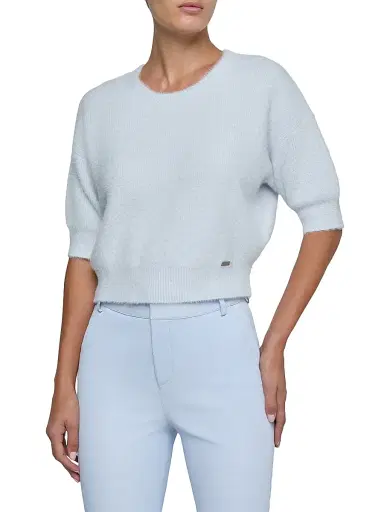 L'Agence Women's Guinevere Crop Sweater - Pale Mist Blue - Size XL | Thumbnail 3 L'Agence Women's Guinevere Crop Sweater - Pale Mist Blue - Size XL | Thumbnail 3